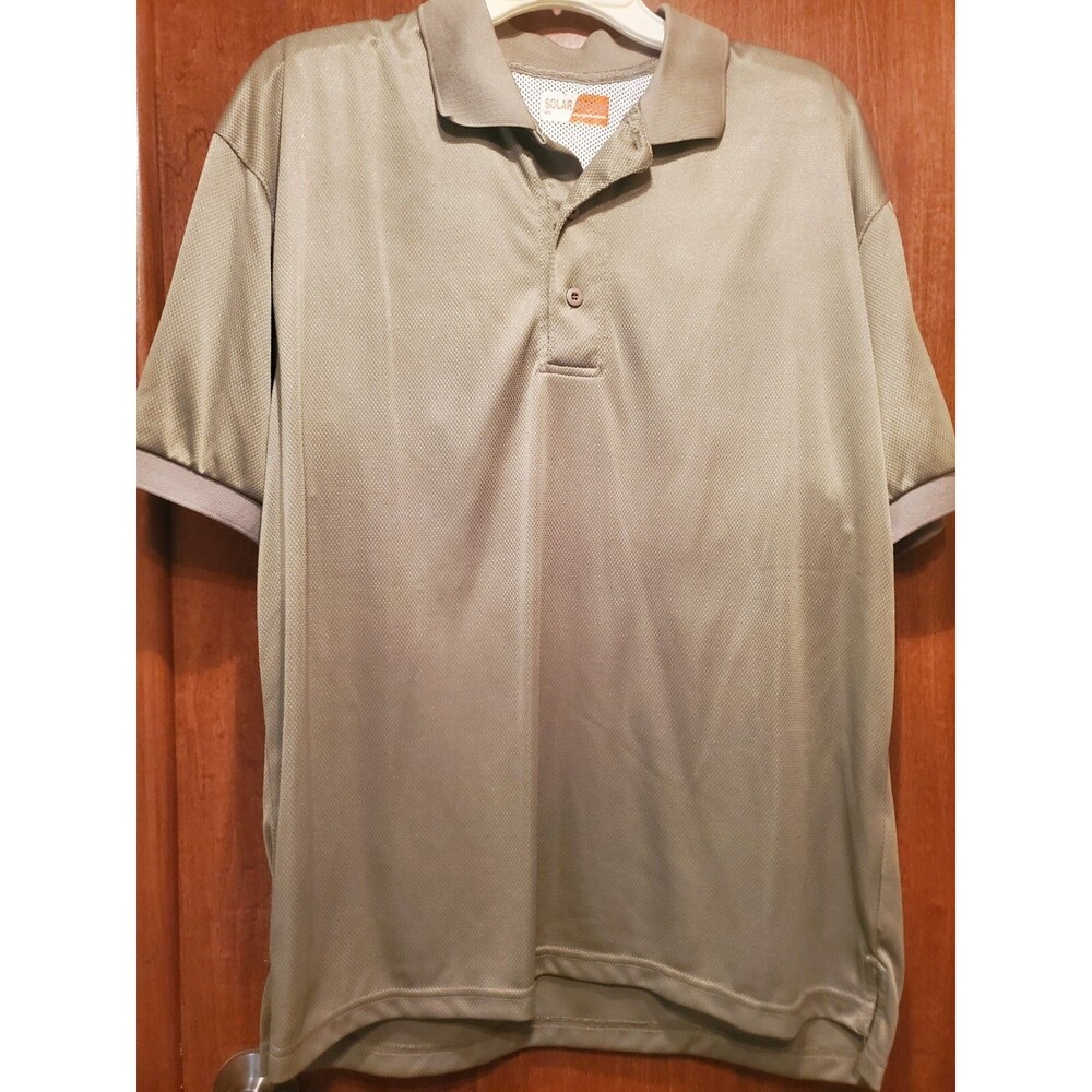 Solar‎ Shield Mens Seagrass Green Short Sleeve Performance Polo Shirt Size M